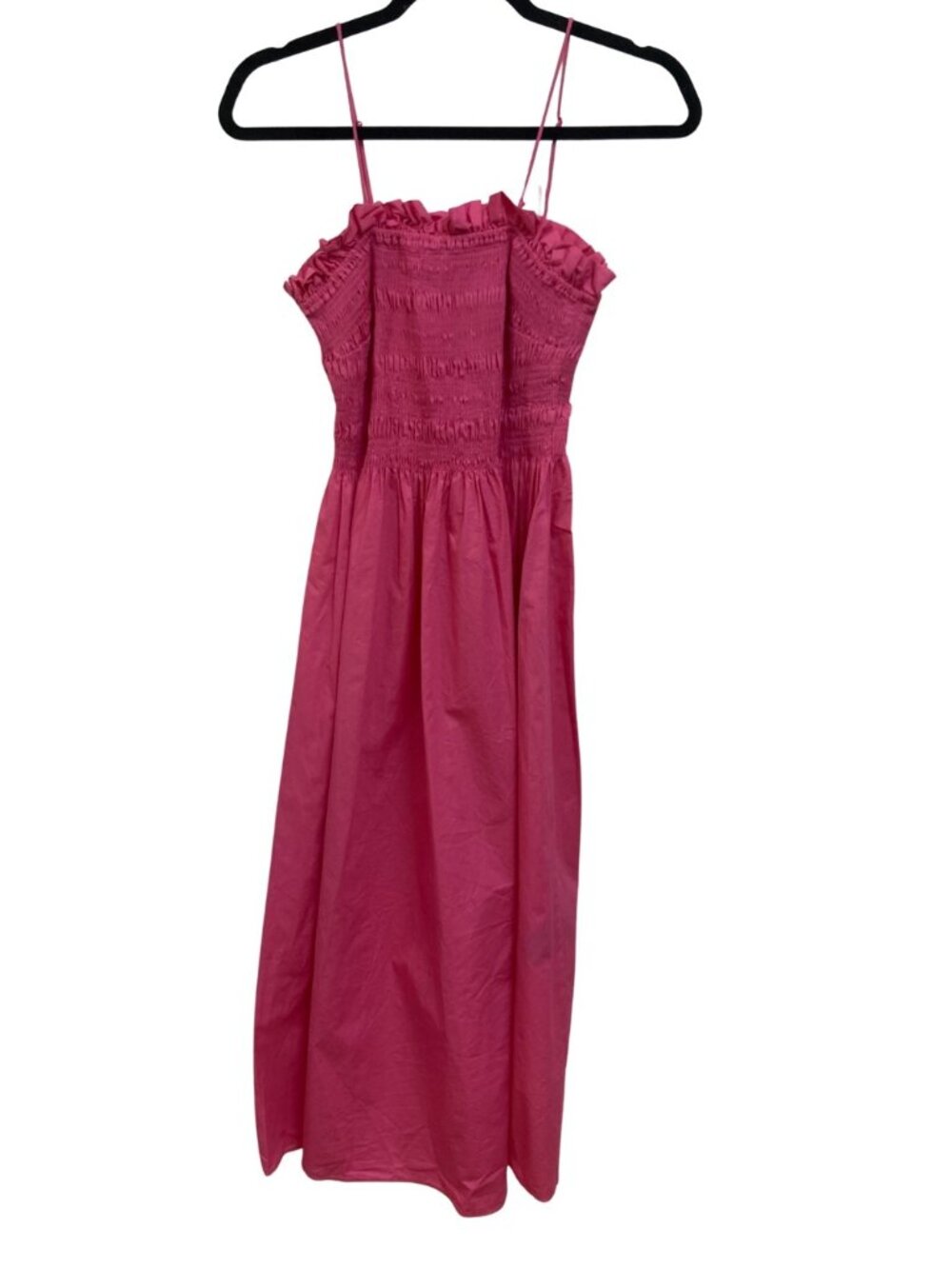 H&M Pink Smocked Bodice Sundress Spaghetti Strap Mid Calf Medium